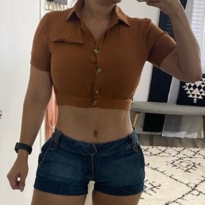 Brown crop top